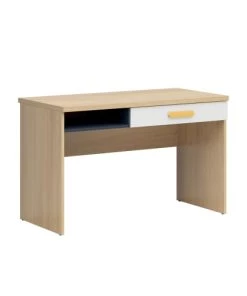 Brw Bureaux Enfant Bureau 1 Tiroir 1 Niche Naturel Blanc Et Jaune -Armoires enfant Soldes bureau 1 tiroir 1 niche naturel blanc et jaune 2