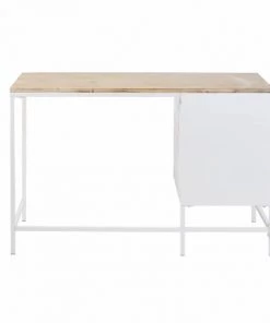 Maisons Du Monde Bureaux Et Meubles Secrétaires Bureau 1 Tiroir 1 Porte En Métal Blanc Et Sapin -Armoires enfant Soldes bureau 1 tiroir 1 porte en metal blanc et sapin 1000 4 2 192784 5
