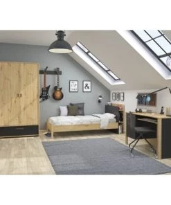 Gami Bureaux Enfant Bureau 1 Tiroir Chêne Noir -Armoires enfant Soldes bureau 1 tiroir chene noir 4