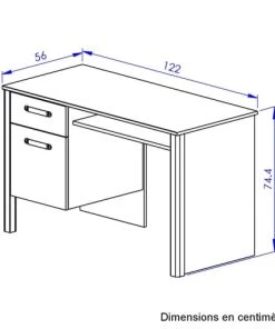 Gami Bureaux Enfant Bureau 1 Tiroir Chêne Noir -Armoires enfant Soldes bureau 1 tiroir chene noir 5