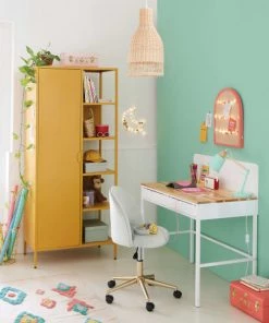 Maisons Du Monde Bureaux Enfant Bureau 2 Tiroirs Blanc Et Beige -Armoires enfant Soldes bureau 2 tiroirs blanc et beige 1000 14 38 225825 5