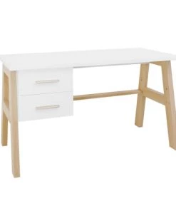 Bopita Bureaux Enfant Bureau 2 Tiroirs Blanc Naturel -Armoires enfant Soldes bureau 2 tiroirs blanc naturel 1