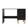 Bopita Bureaux Enfant Bureau 3 Tiroirs Noir Mat Naturel -Armoires enfant Soldes bureau 3 tiroirs noir mat naturel