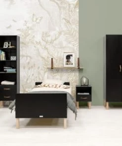 Bopita Bureaux Enfant Bureau 3 Tiroirs Noir Mat Naturel -Armoires enfant Soldes bureau 3 tiroirs noir mat naturel 5