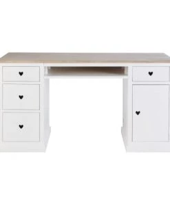 Maisons Du Monde Bureaux Et Meubles Secrétaires Bureau 4 Tiroirs 1 Porte Blanc