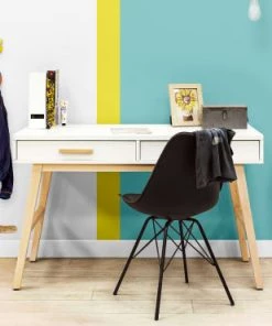 Bopita Bureaux Enfant Bureau Avec 2 Tiroirs Blanc/Naturel -Armoires enfant Soldes bureau avec 2 tiroirs blanc naturel 4