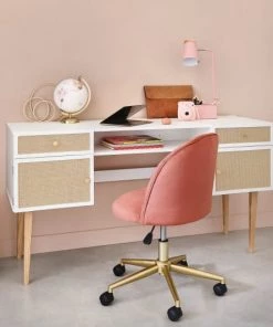 Maisons Du Monde Bureaux Enfant Bureau Bicolore 2 Portes 2 Tiroirs Cannage En Rotin -Armoires enfant Soldes bureau bicolore 2 portes 2 tiroirs cannage en rotin 1000 10 34 206305 7