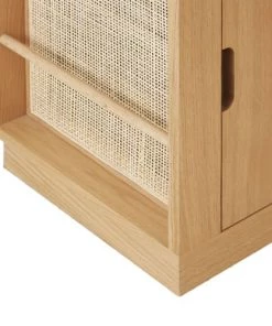 Maisons Du Monde Bureaux Enfant Bureau D'angle 1 Porte 1 Niche Beige Et Cannage En Rotin -Armoires enfant Soldes bureau d angle 1 porte 1 niche beige et cannage en rotin 1000 2 24 226221 3