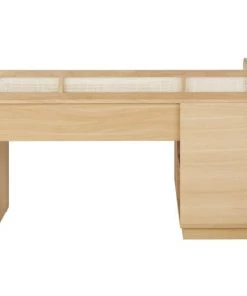 Maisons Du Monde Bureaux Enfant Bureau D'angle 1 Porte 1 Niche Beige Et Cannage En Rotin -Armoires enfant Soldes bureau d angle 1 porte 1 niche beige et cannage en rotin 1000 2 24 226221 4