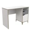 Calicosy Bureaux Enfant Bureau Enfant 1 Porte 1 Tiroir, Blanc Et Gris - L106,6 Cm -Armoires enfant Soldes bureau enfant 1 porte 1 tiroir blanc et gris l106 6 cm