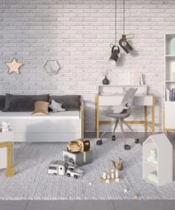 Nateo Concept Bureaux Enfant Bureau Enfant 1 Tiroir Blanc Et Chêne -Armoires enfant Soldes bureau enfant 1 tiroir blanc et chene 2