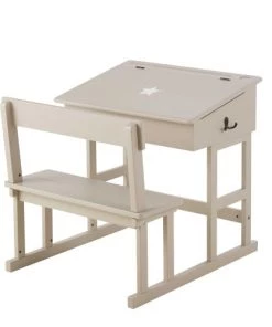 Maisons Du Monde Bureaux Enfant Bureau Enfant Taupe Imprimé étoile Blanche