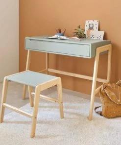Maisons Du Monde Bureaux Enfant Bureau Et Tabouret Enfant Vert Clair Et Pin -Armoires enfant Soldes bureau et tabouret enfant vert clair et pin 1000 16 3 215253 6