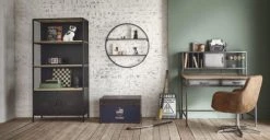 Maisons Du Monde Bureaux Enfant Bureau Indus 1 Porte 2 Tiroirs En Métal Et Sapin -Armoires enfant Soldes bureau indus 1 porte 2 tiroirs en metal et sapin 1000 4 14 206367 5