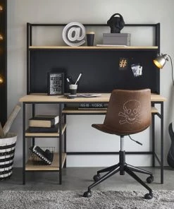 Maisons Du Monde Bureaux Et Meubles Secrétaires Bureau Indus En Métal Noir Et Sapin -Armoires enfant Soldes bureau indus en metal noir et sapin 1000 15 8 193815 6