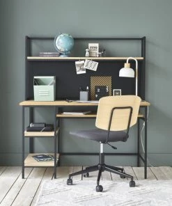 Maisons Du Monde Bureaux Et Meubles Secrétaires Bureau Indus En Métal Noir Et Sapin -Armoires enfant Soldes bureau indus en metal noir et sapin 1000 15 8 193815 7