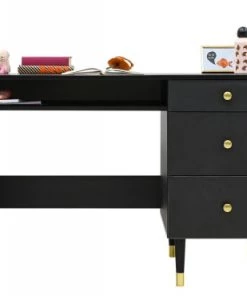 Bopita Bureaux Enfant Bureau Noir Mat En Panneaux De Particules -Armoires enfant Soldes bureau noir mat en panneaux de particules 1