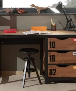 Vipack Bureaux Enfant Bureau Noir Naturel -Armoires enfant Soldes bureau noir naturel 1