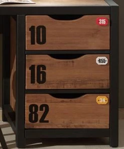 Vipack Bureaux Enfant Bureau Noir Naturel -Armoires enfant Soldes bureau noir naturel 2