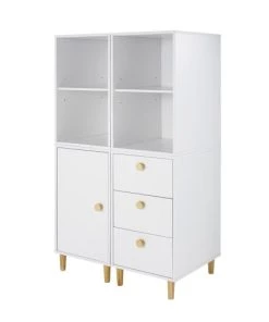 Maisons Du Monde Bureaux Enfant Caisson Pour Bureau Modulable 1 Porte Blanc -Armoires enfant Soldes caisson pour bureau modulable 1 porte blanc 1000 5 15 206368 16