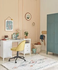 Maisons Du Monde Chaises De Bureau Enfant Chaise De Bureau à Roulettes En Velours Jaune Moutarde Et Métal Noir -Armoires enfant Soldes chaise de bureau a roulettes en velours jaune moutarde et metal noir 1000 12 18 225313 5