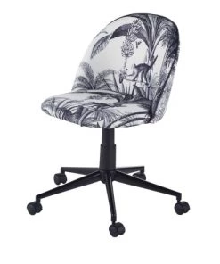 Maisons Du Monde Chaises De Bureau Enfant Chaise De Bureau à Roulettes Motif Jungle Et Métal Noir