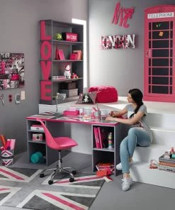 Maisons Du Monde Chaises De Bureau Enfant Chaise De Bureau à Roulettes Rose -Armoires enfant Soldes chaise de bureau a roulettes rose 1000 1 33 134964 7