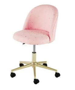 Maisons Du Monde Chaises De Bureau Enfant Chaise De Bureau Rose à Roulettes Et Métal Coloris Laiton