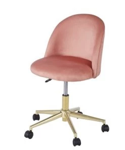 Maisons Du Monde Chaises De Bureau Enfant Chaise De Bureau Vintage à Roulettes En Velours Rose