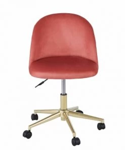 Armoires enfant Soldes -Armoires enfant Soldes chaise de bureau vintage a roulettes en velours terracotta 1000 8 37 206677 8