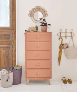 Maisons Du Monde Commodes Enfant Chiffonnier Vintage 5 Tiroirs Terracotta -Armoires enfant Soldes chiffonnier vintage 5 tiroirs terracotta 1000 6 1 205944 6