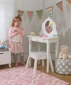 KidKraft Bureaux Enfant Coiffeuse En Bois Et Tabouret Pour Enfant -Armoires enfant Soldes coiffeuse en bois et tabouret pour enfant 2