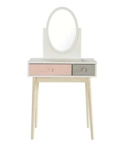 Maisons Du Monde Coiffeuses Coiffeuse Vintage Blanche Et Rose