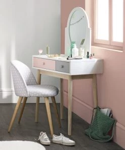 Maisons Du Monde Coiffeuses Coiffeuse Vintage Blanche Et Rose -Armoires enfant Soldes coiffeuse vintage blanche et rose 1000 13 35 150259 9
