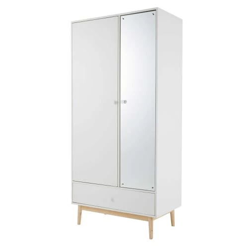 Maisons Du Monde Rangements Ados Dressing 2 Portes 1 Tiroir Blanc 4 Maisons Du Monde Rangements Ados Dressing 2 Portes 1 Tiroir Blanc – Image 2