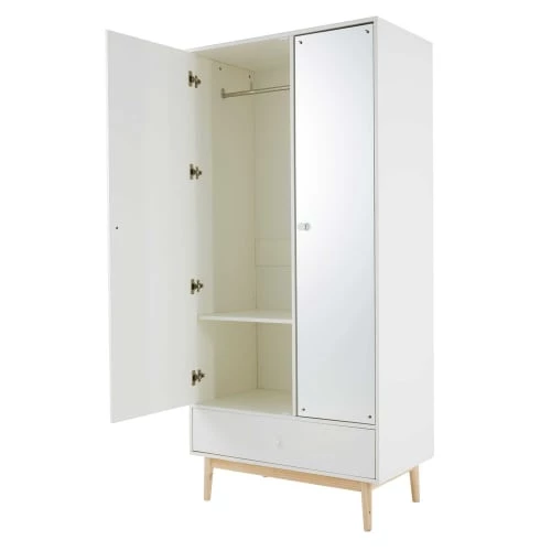 Maisons Du Monde Rangements Ados Dressing 2 Portes 1 Tiroir Blanc 5 Maisons Du Monde Rangements Ados Dressing 2 Portes 1 Tiroir Blanc – Image 3