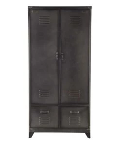 Maisons Du Monde Armoires Enfant Dressing 2 Portes Battantes En Métal Gris Anthracite
