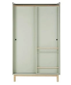 Maisons Du Monde Armoires Enfant Dressing 2 Portes Coulissantes Verte Et Beige