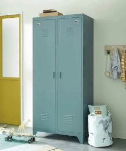 Maisons Du Monde Armoires Enfant Dressing 2 Portes En Métal Vert Foncé -Armoires enfant Soldes dressing 2 portes en metal vert fonce 1000 2 38 205940 6