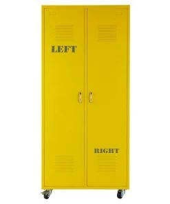 Maisons Du Monde Dressings Dressing à Roulettes 2 Portes En Métal Jaune