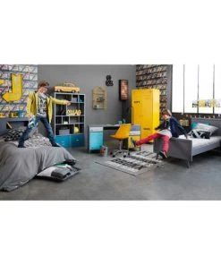 Maisons Du Monde Dressings Dressing à Roulettes 2 Portes En Métal Jaune -Armoires enfant Soldes dressing a roulettes 2 portes en metal jaune 1000 5 8 135308 5