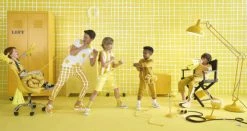 Maisons Du Monde Dressings Dressing à Roulettes 2 Portes En Métal Jaune -Armoires enfant Soldes dressing a roulettes 2 portes en metal jaune 1000 5 8 135308 9