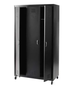 Maisons Du Monde Dressings Dressing à Roulettes 3 Portes En Métal Noir -Armoires enfant Soldes dressing a roulettes 3 portes en metal noir 1000 8 1 159655 3