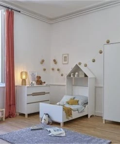 Galipette Armoires Enfant Dressing Cabane 3 En 1 En Bois Blanc 165cm -Armoires enfant Soldes dressing cabane 3 en 1 en bois blanc 165cm 1