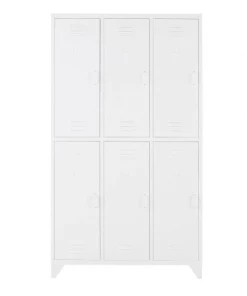 Maisons Du Monde Armoires Dressing Vestiaire Indus 6 Portes En Métal Blanc