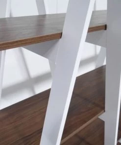 ID Kids Bibliothèques Et étagères Enfant Etagère 4 Tablettes Effet Bois Blanc Et Bois -Armoires enfant Soldes etagere 4 tablettes effet bois blanc et bois 2