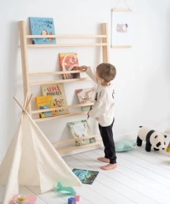 Crochetts Bibliothèques Et étagères Enfant Étagère à Livres Montessori Angela Pin Naturel -Armoires enfant Soldes etagere a livres montessori angela pin naturel 5