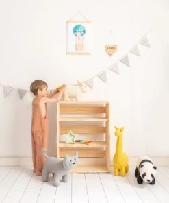 Crochetts Bibliothèques Et étagères Enfant Étagère à Livres Montessori Blanca Pin Naturel -Armoires enfant Soldes etagere a livres montessori blanca pin naturel 3
