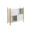 Wadiga Bibliothèques Et étagères Enfant Étagère Bibliothèque Chambre Enfant 2 étages Blanc Et Bois 70x30x77cm -Armoires enfant Soldes etagere bibliotheque chambre enfant 2 etages blanc et bois 70x30x77cm