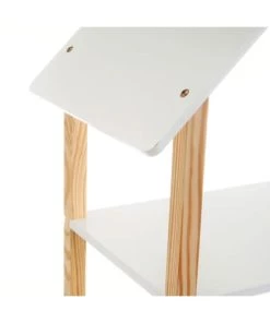 Wadiga Bibliothèques Et étagères Enfant Étagère Bibliothèque Chambre Enfant Maison Blanc Et Bois 79x30x131cm -Armoires enfant Soldes etagere bibliotheque chambre enfant maison blanc et bois 79x30x131cm 3